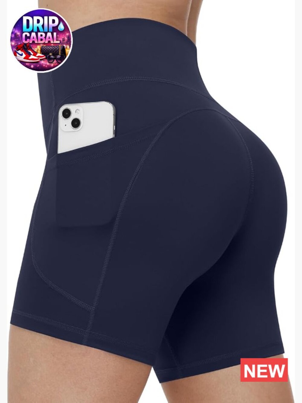 High Waist Biker Shorts Tummy Control Workout Yoga Spandex Shorts Pockets No